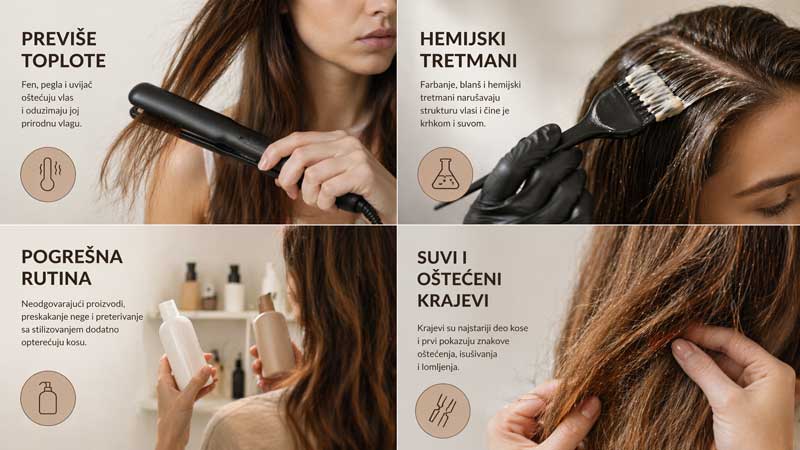 kosa kao slama uzroci